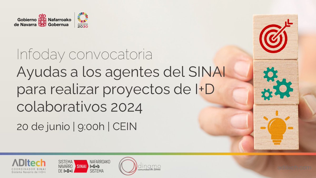 🆕 Ayudas a los agentes del SINAI para realizar proyectos de I+D colaborativos 2024. Ven al #Infoday conoce las bases de la convocatoria y resuelve tus dudas

📅20/06 a las 9h en <a href="/ceinnavarra/">ceinnavarra</a>

Inscripciones👉 ow.ly/y12g50SgG4Z