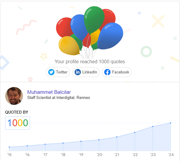 A personal milestone: hit 1,000 citations! Keep going and look forward to more impactful work in the future.