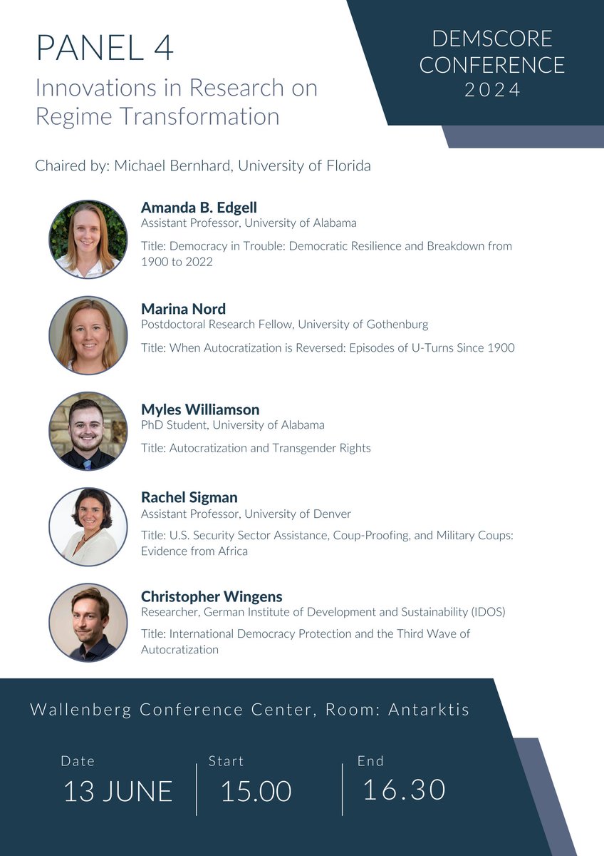 Happy to be back in Gothenburg for the <a href="/demscore/">Demscore</a> annual meeting! Most excited about the panel I've organized this afternoon with <a href="/myles_sage/">Myles Williamson</a>, <a href="/SigmanDecides/">Rachel Sigman</a>, @MarinaNord, <a href="/ChrisWingens/">Chris Wingens</a>.