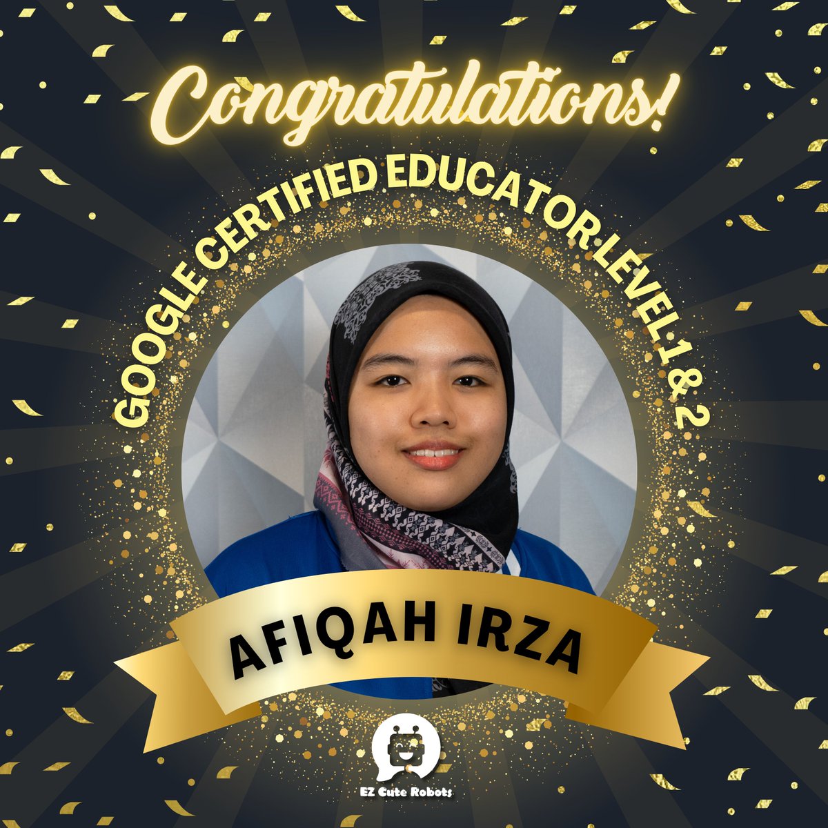 ezcuterobots_my's tweet image. Bravo on mastering the Digital Google Workshop and achieving Google Certified Educator Levels 1 and 2!  Empowered with new skills and knowledge to enhance digital STEM education! 📷📷
#EZCuteRobots #GoogleEducator