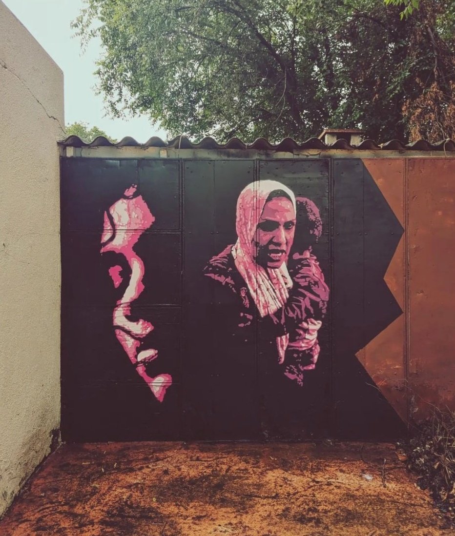 'From the river to the sea.. 🇸🇩' by Catalan Llukutter in Granollers, Spain (2024) #llukutter #streetart #freepalestine #lamolinastreetart | photo via artist mysl .nl/qQZOX