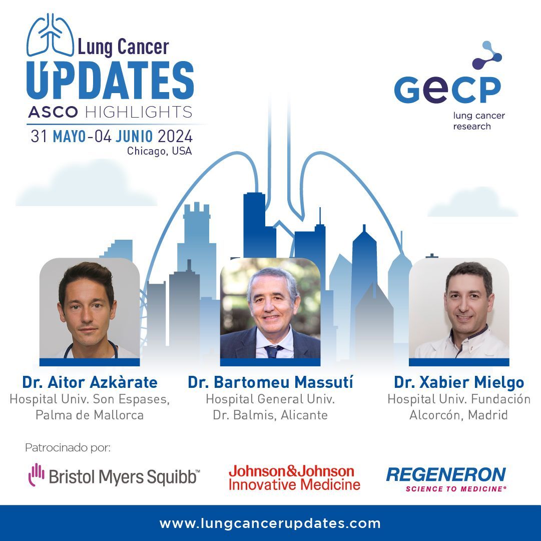 ⭕Si te perdiste la pasada edición de ASCO 24, ya tienes disponibles los video-resúmenes de Lung Cancer Updates de la mano del GECP. En este caso podrás escuchar el coloquio de los doctores▶ <a href="/AitorAzkarate/">Aitor Azkàrate</a> <a href="/xmielgo/">XabierMielgo</a> <a href="/bmassutis/">Bartomeu Massuti</a> buff.ly/3VcnXWC