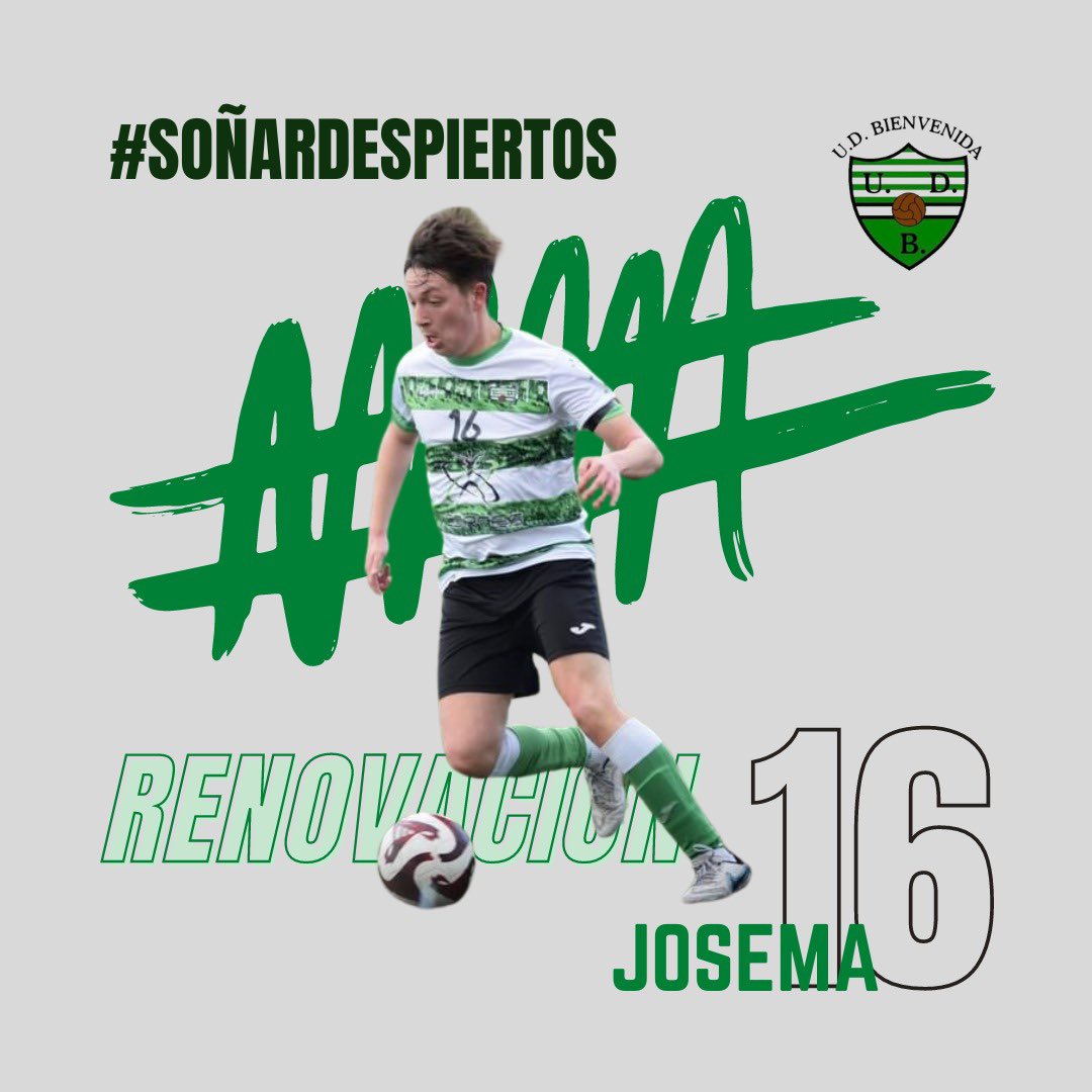 <a href="/josemabienve04/">maci</a> <a href="/BorjaOlivera1/">Borja Olivera</a> <a href="/CrisEscuderoM/">Cristian Escudero</a> RENOVACIÓN

Esta temporada hemos empezado a apreciar tu calidad, tu visión de juego y tu desparpajo. 

Pero queremos más, #Josema. Queremos disfrutarte en #PrimeraExtremeña. Y allí, #SoñarDespiertos💚🤍