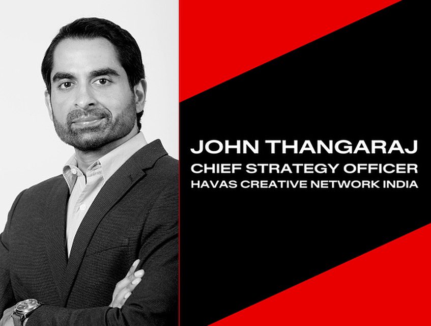 Our team is now stronger than ever with our new CSO John Thangaraj!

A reputed multi-functional strategist, John will drive strategy &amp; integration for the creative network, working closely with Havas India leaders. 

Welcome to the #HavasFamily, John!

exchange4media.com/people-movemen…