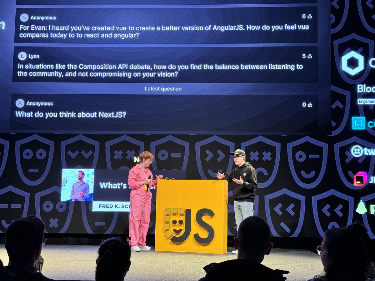 julcasans's tweet photo. Listening to Evan You share insights on 10 years of OSS at #JSNation was inspiring! 🌟 His journey with @vuejs and beyond highlights the power of community and open-source collaboration. 🚀 #JavaScript #JSNation #OpenSource #VueJS https://t.co/MGAFGidf7e