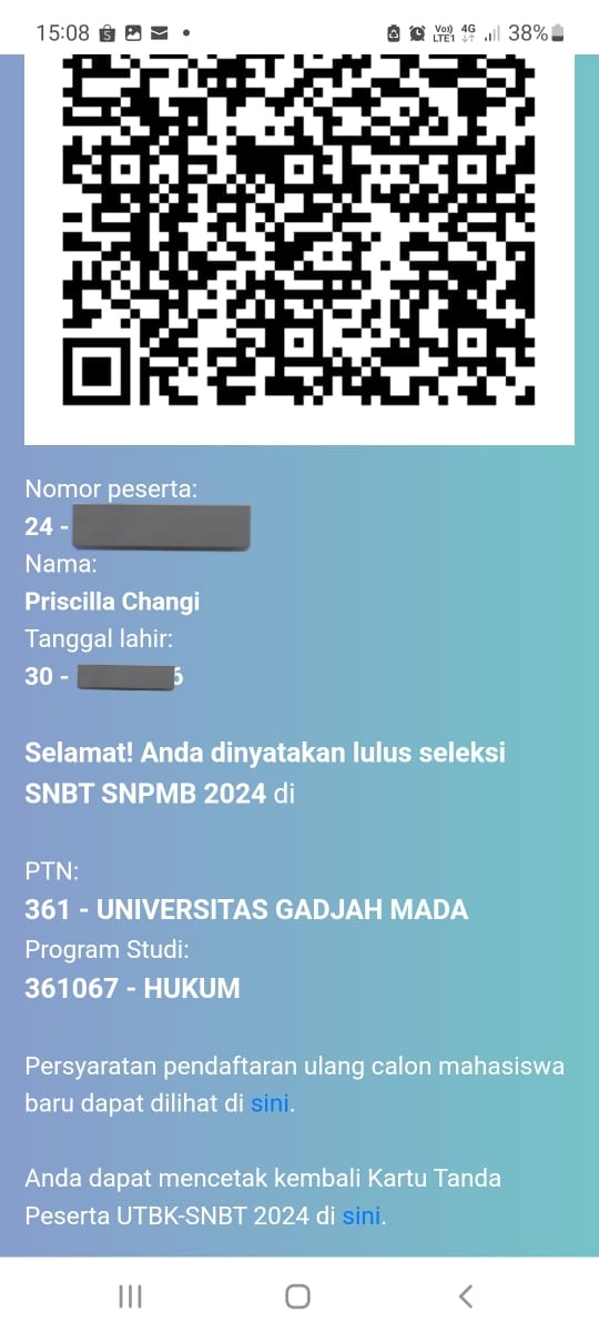 lawxly27's tweet photo. TERIMAKASIHH TUHAN YESUSS!! THANKSS GODD FOR YOUR GRACEEE!! MAMAA PAPA AKU JADI ANAK UGM 😭😭🥹🥹🥹🥹🥹🫶🫶🫶🫶🫶 https://t.co/Rc9L9czl2z