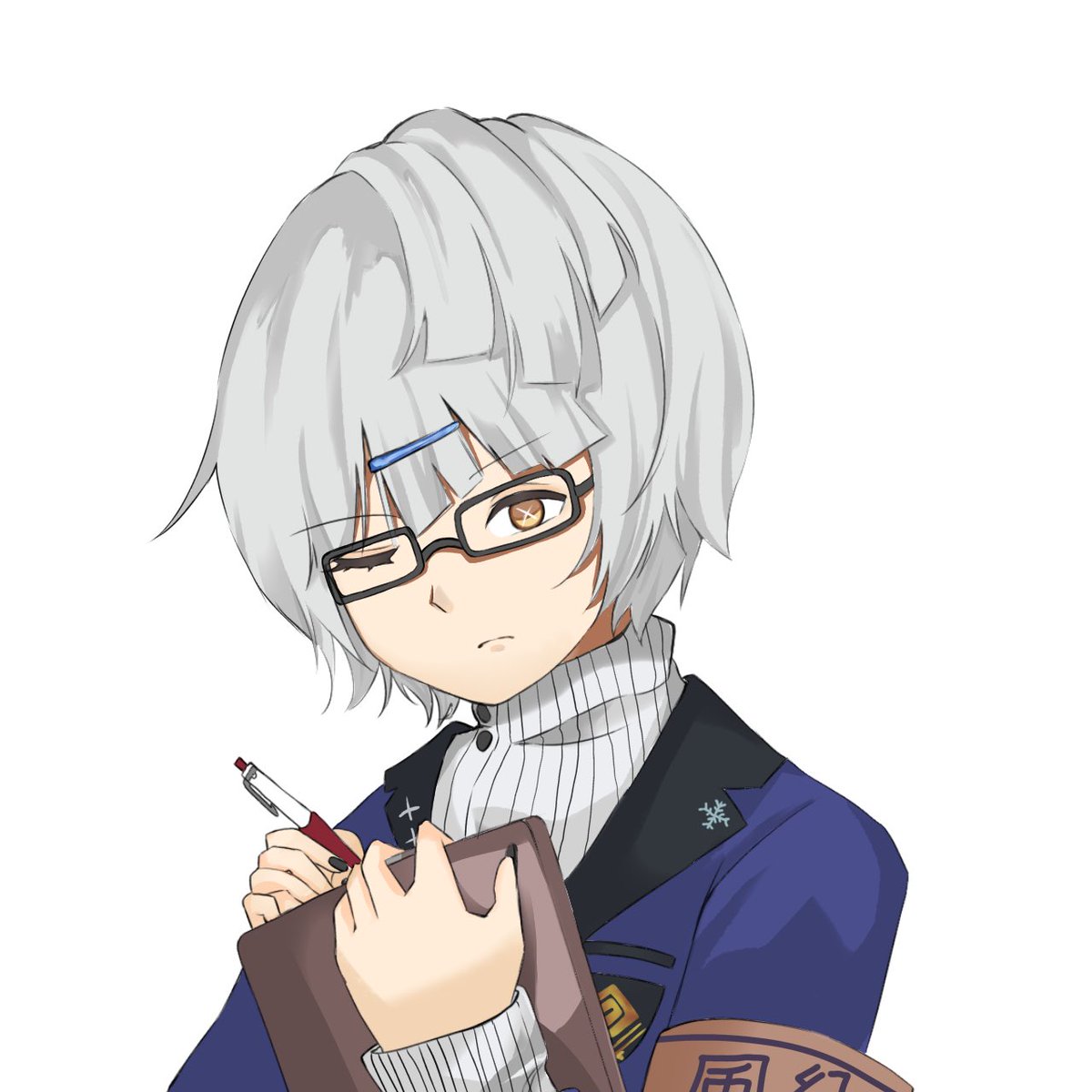 リクエスト絵
風紀委員アダム
女性かショタばっかり描くのですごく難しかったー
いい練習になったよ֊  ̫ ֊
 #イラスト