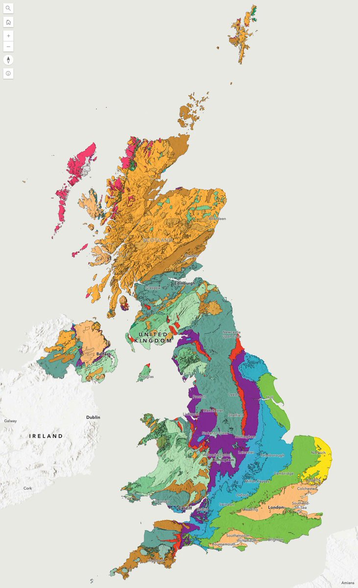 geogologue's tweet image. 🌄Morning #GeographyTeacher ! Looking for some geology maps? @Dav1dM0rgan has created a STUNNING new set using @BritGeoSurvey data. Find it now in #TeachWithGIS: arcg.is/0T9a4W1
I really🧡being able to use the swipe tool to compare rock type to permeability...