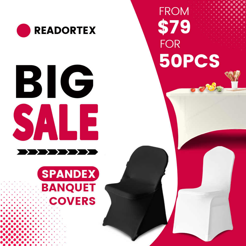 Readortex's tweet image. 🎈Big Sale on Spandex Banquet Covers! We're offering our spandex banquet covers in stock! Only 79$ for 50pcs! 
shop.readortex.com

#BigSale #SpandexBanquetCovers #Readortex #hometextile #FoldingChairCovers #weddingplanning #BanquetChairCovers #TableCovers