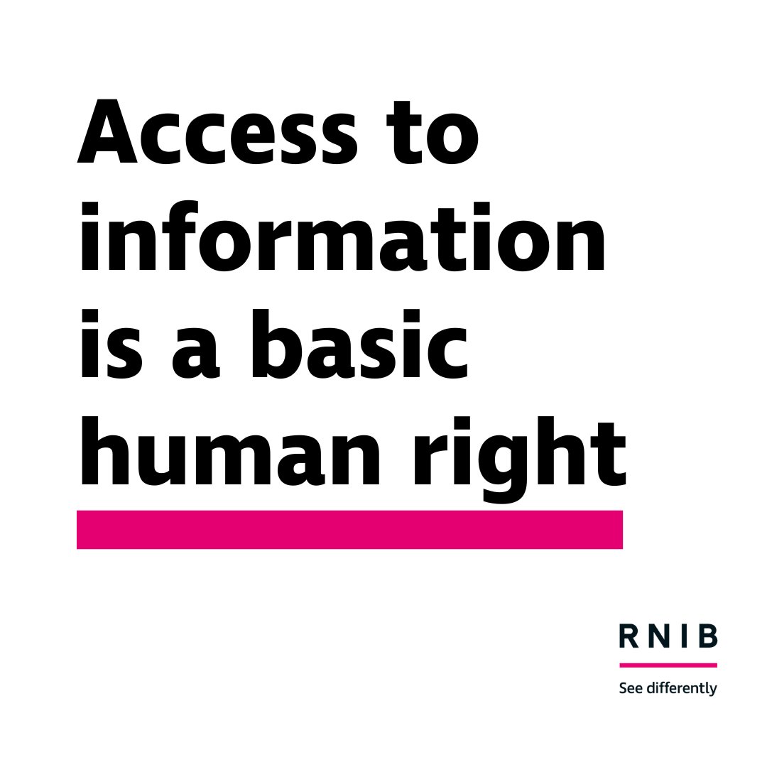 Access to information is a basic human right.

Without it, how can 2 million voters with sight loss make an informed decision?

Since the #GeneralElection began we've asked the three major parties to campaign accessibly, including on social media, because #BlindVotersCount.