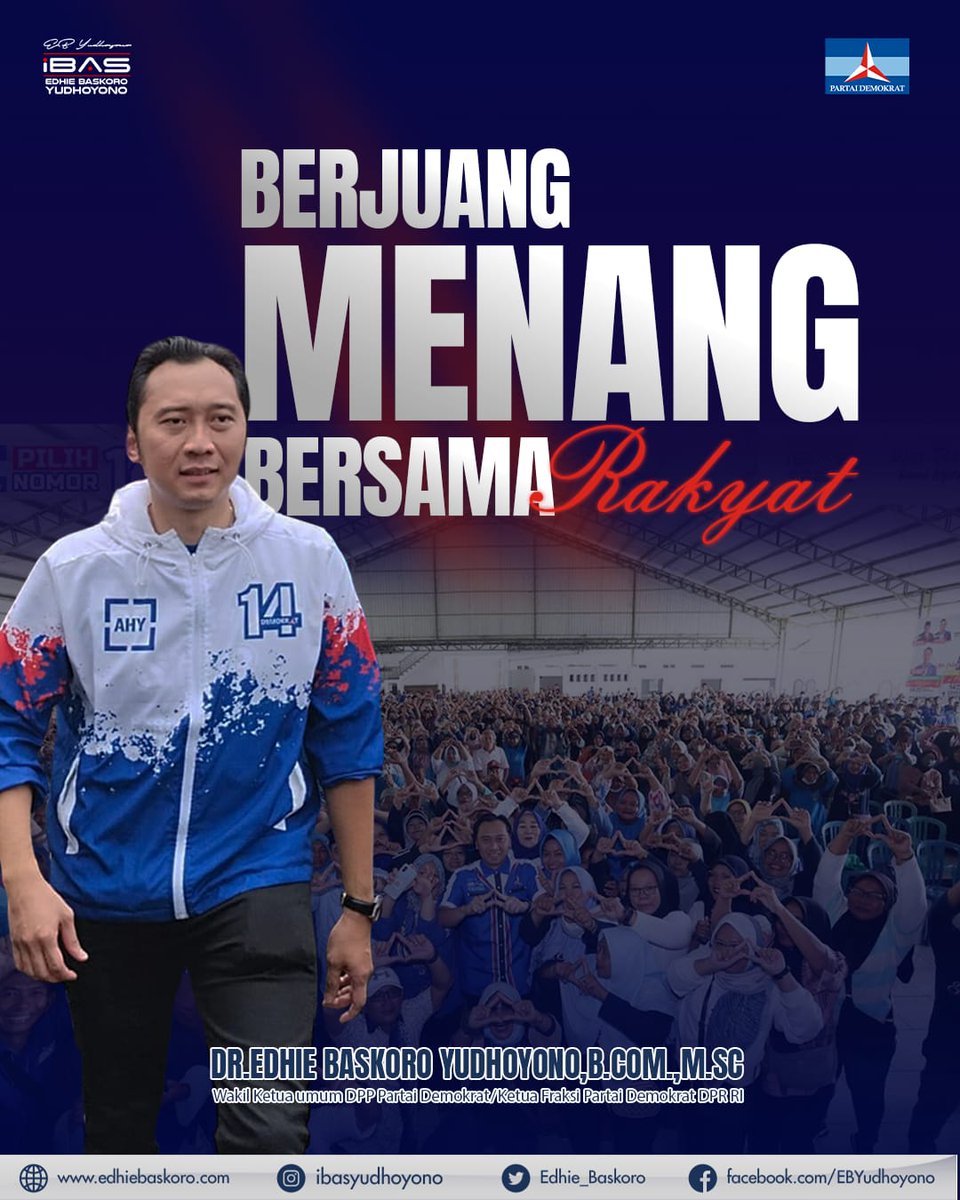 IbasNews's tweet photo. Berjuang Menang Bersama Rakyat !!!

Dalam setiap kondisi apapun, Demokrat akan berusaha untuk selalu membantu, baik melalui bantuan sosial maupun memperjuangkan suara serta curhatan dan keluh kesah rakyat.

Harapan Rakyat Perjuangan Demokrat

#IbasNews #IbasYudhoyono https://t.co/kDrh0ROVPp