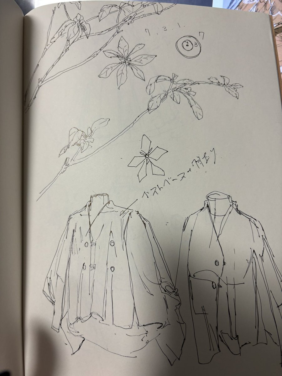 SUOUさんの試着会の時にスケッチしてたもの 