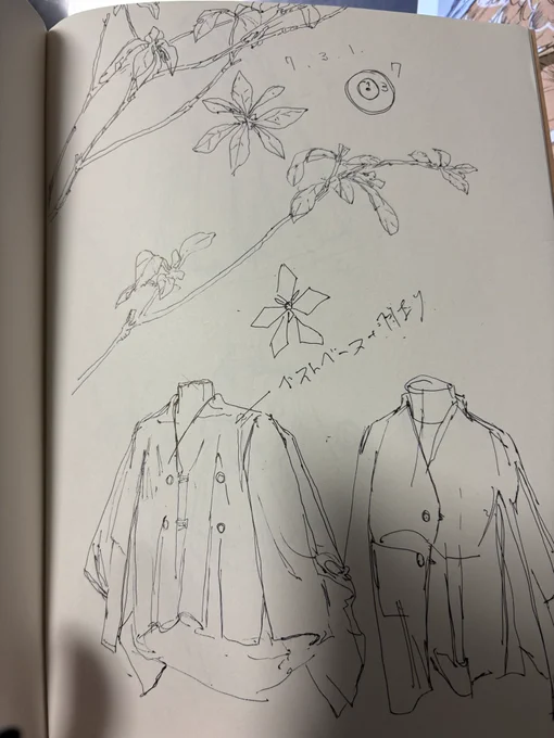 SUOUさんの試着会の時にスケッチしてたもの 