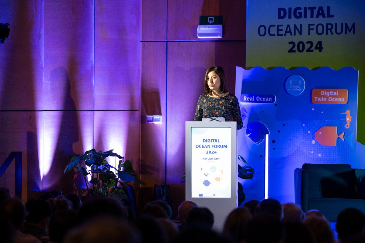 It’s here! The launch of the #EUDTO European Digital Twin Ocean pre operational platform - as announced by EC Pres. von der Leyen, a milestone for #MissionOcean.  #DOF2024 kicked off by <a href="/Ili_Ivanova/">Iliana Ivanova</a> &amp; she discusses a future where mysteries of the Ocean are accessible virtually.