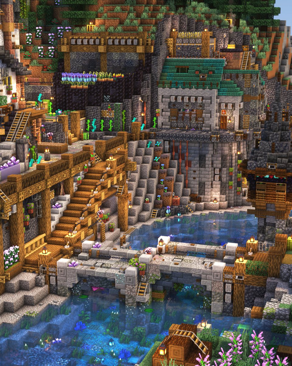 mCB_MansonSURV's tweet photo. 川沿いの町
#Minecraft https://t.co/7EKk7y8mb2