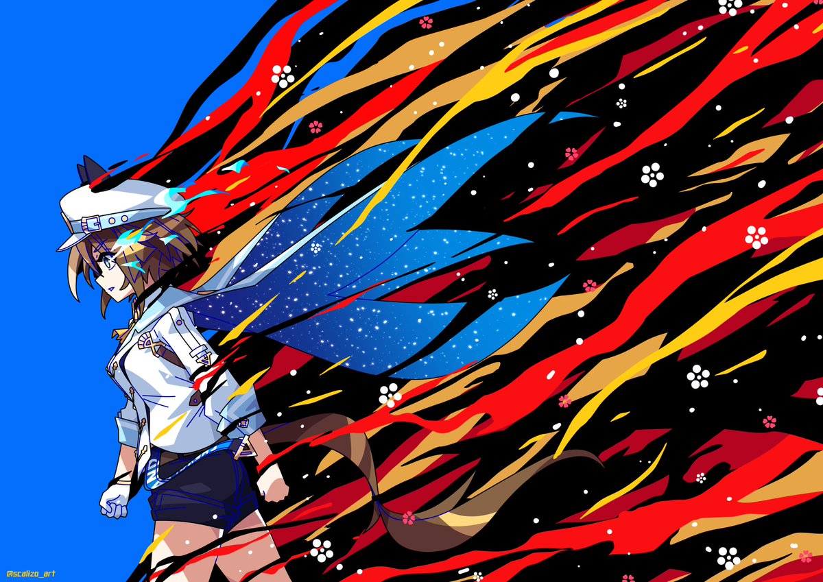 シュヴァルグラン(ウマ娘) 「#これを見た人は青が入ってる画像を貼れシュヴァルの色 」|scalizo (comms open | 日本語を勉強してる！）のイラスト
