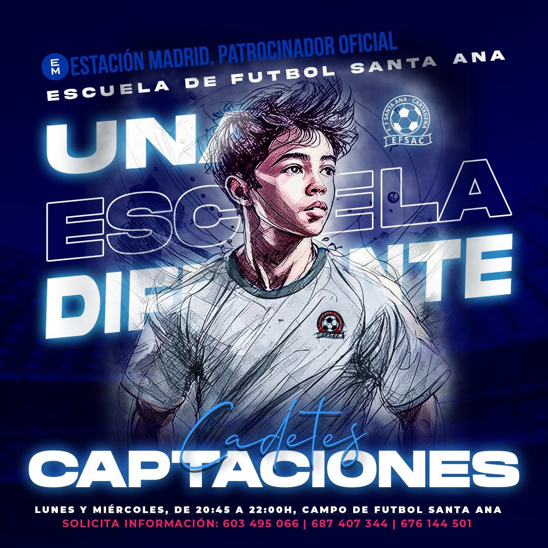 // Captaciones Cadete Primera// 

Niños (2009-2010) 
LUNES y MIÉRCOLES de 20:45H a 22:00H