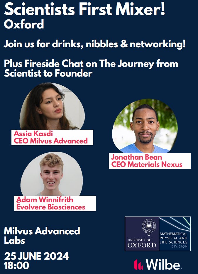 Enterprising Women Oxford (@entwomenox) on Twitter photo 👩🔬Calling all <a href="/UniofOxford/">University of Oxford</a> #Postdocs and #postgrad #students in #STEM to our in-person Scientists First - Mixer event hosted by <a href="/mplsoxford/">MPLSOxford</a> #Enterprise & <a href="/wilbe_science/">Wilbe</a>. Come join us for a #firesidechat with #Founders, plus drinks, nibbles + #networking! mpls.ox.ac.uk/scientists-fir… 👩🔬Calling all <a href="/UniofOxford/">University of Oxford</a> #Postdocs and #postgrad #students in #STEM to our in-person Scientists First - Mixer event hosted by <a href="/mplsoxford/">MPLSOxford</a> #Enterprise & <a href="/wilbe_science/">Wilbe</a>. Come join us for a #firesidechat with #Founders, plus drinks, nibbles + #networking! mpls.ox.ac.uk/scientists-fir…