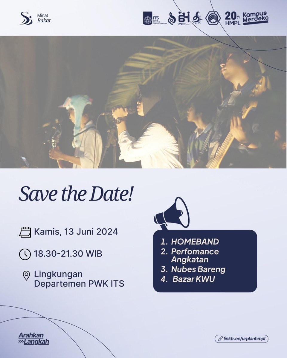 gas join malem ini ngab!!
yang patah hati🫵🏻 yang pusing 🫵🏻 yang jenuh 🫵🏻 yang nyari jodoh 🫵🏻 yang nyari baceman 🫵🏻
semua teratasi loh kalo ikut ini🤩🤩
🗓️ Kamis, 13 Juni 2024
⏰ 18.30 - 21.30
📍 Lingkungan Departemen PWK ITS