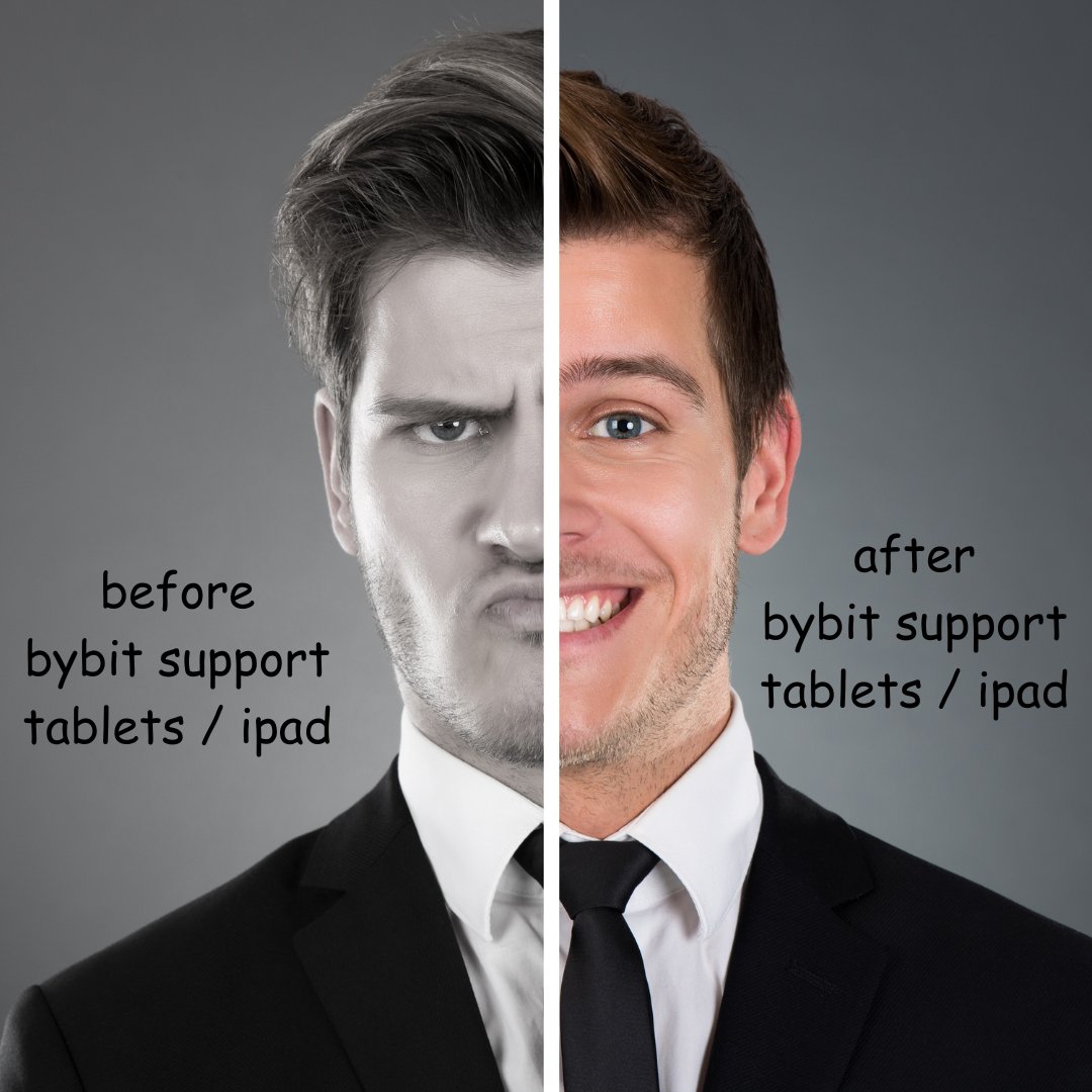 pawgummy's tweet photo. 🤔 Guess what, i want everyone know that the Bybit app is now supported for all device ❗❗❗

✔️ Now it is not limited to Desktop or Mobile, you can now use it in Tablet or Ipad!

👉🏻 Try now! https://t.co/691ruFcuna

#ByBUIDLERs
#TheCryptoArk
#Bybit https://t.co/Y24kcqulcN