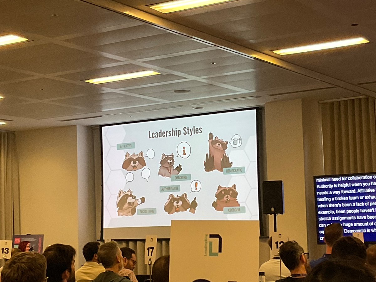 Learning about leadership from the Toronto raccoons with Cate Huston of <a href="/DuckDuckGo/">DuckDuckGo</a>: persistent, collaborative, flexible, resilient. Our jobs as leaders can be really hard. “When your job gets harder, make a friend.” #leadingenglondon