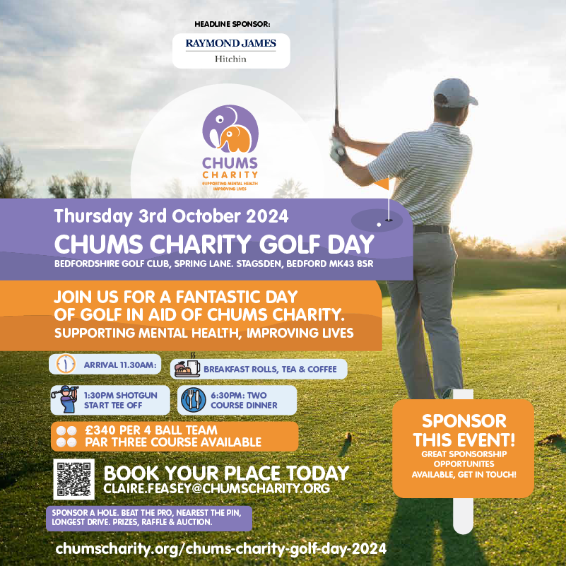 chumscharity's tweet photo. ⛳️ GOLFERS! 
Part of a golf society or group of friends who organise tours?  We're looking for societies to join us for our Golf Day on 3rd Oct, and it'd be amazing if you could share our invite with your WhatsApp Groups! 

#chumsishope https://t.co/FsULKCpUXT
