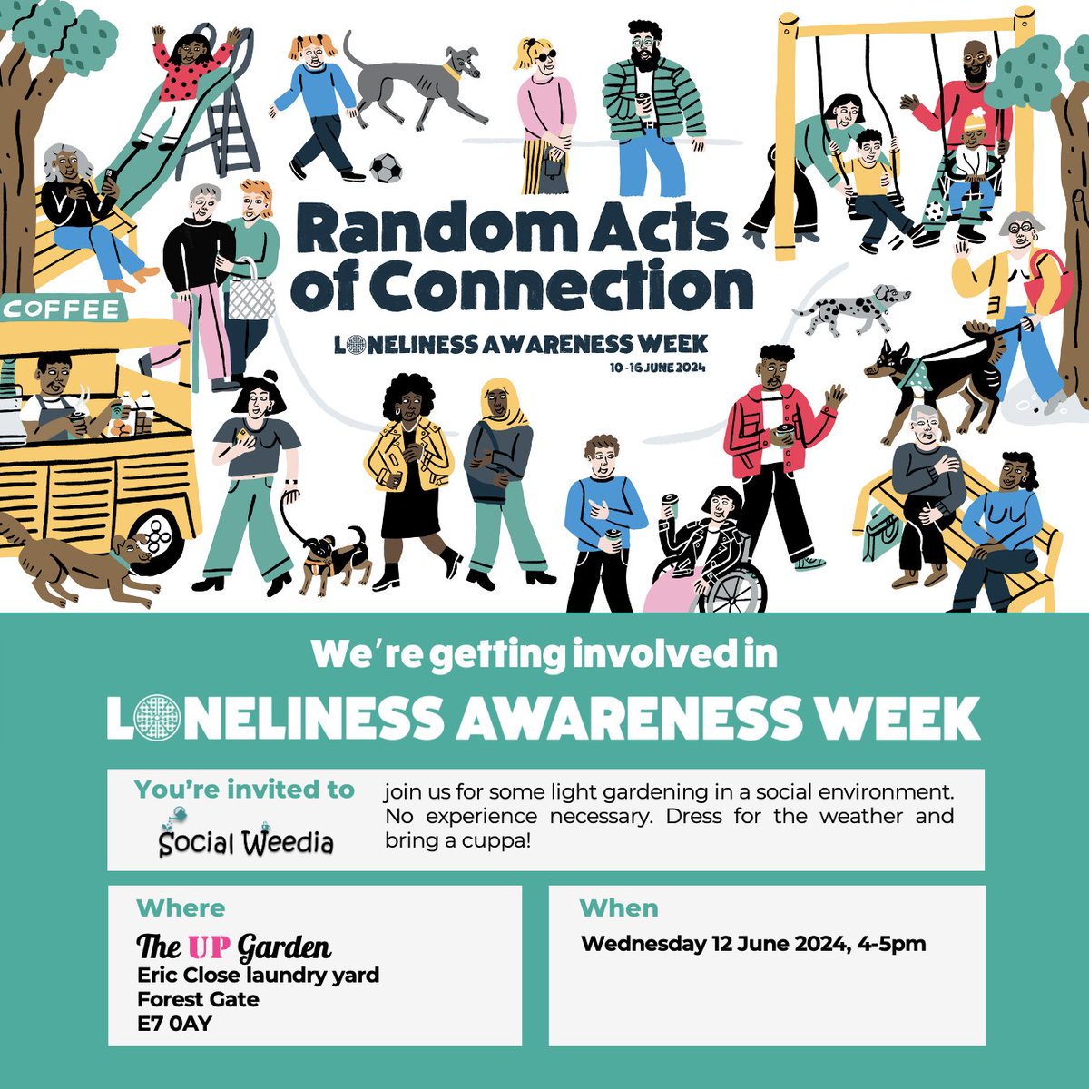 TheUPGarden's tweet image. As it&apos;s #LonelinessAwarenessWeek, here&apos;s a reminder of our #ChattyBench. Sit on it to signify you&apos;re up for a chat!

We also run a casual social every Wednesday: drop-in, free, gardening is optional, bring a cuppa!

#BeConnected #NewhamConnected