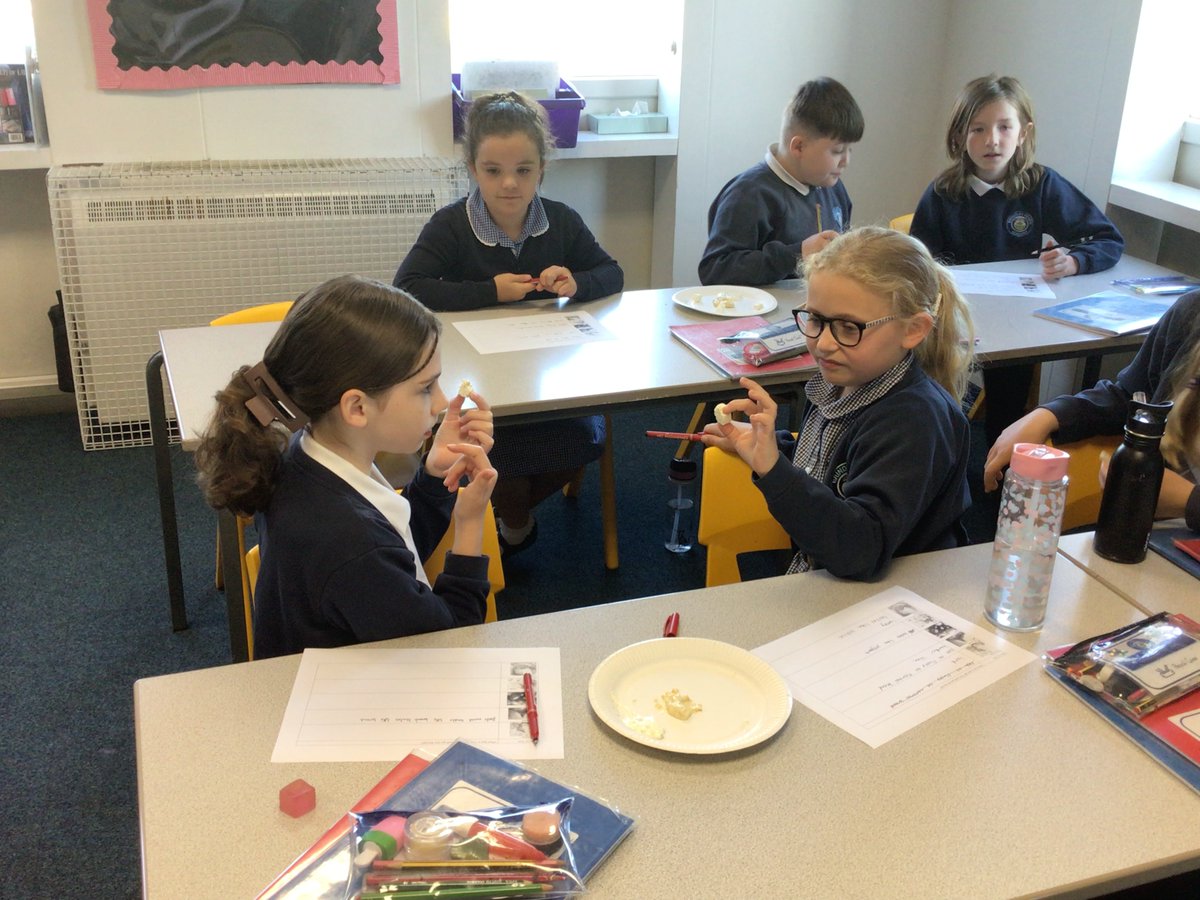 Yesterday, as part of our research on Greece in preparation for writing travel brochures to persuade people to visit there, the children tried a variety of Greek foods, including pitta bread, olives, hummus and Greek Delight #research #hookforwriting #Y5writing #Greekfood