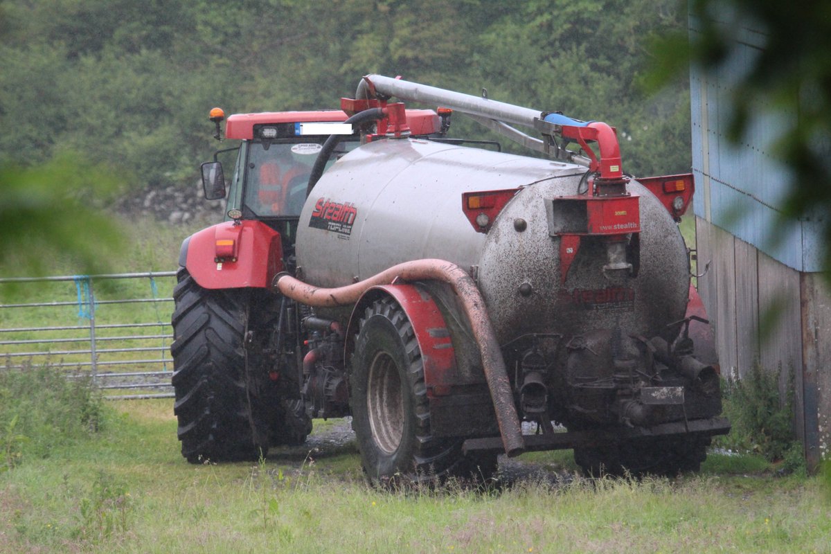 It's been pretty nice for a few weeks, mostly dry. We're hours away from the first heavy rainfall in a while and right on cue, these guys are spreading in fields this morning. Soon to find its way into a river or stream near you. It can't be coincidence; it shouldn't be allowed.