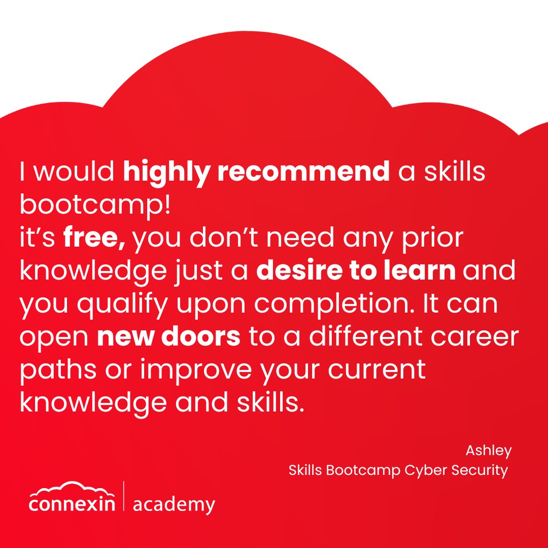 🌟Some amazing feedback from Ashley who completed our Cyber Security Skills bootcamp! Ashley decided to take this course to jumpstart his tech career and stand out to employers

Want to enhance your skills like Ashley did? Enroll today🚀
#CyberSecurity #TechCareer #SkillsBootcamp