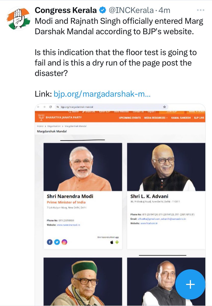 Shehzad_Ind's tweet photo. Fact: On 26.8.2014 - 5 leaders were included in Margdarshak Mandal 
Shri Vajpayee
Shri Modi
Shri Advani
Shri Joshi
Shri Rajnath Singh

Press note of BJP is on the same website but under GAALIBAAZ- Congress has become a factory of fake news

From fake videos to outright lies! But don’t expect LKFC to “fact check” this