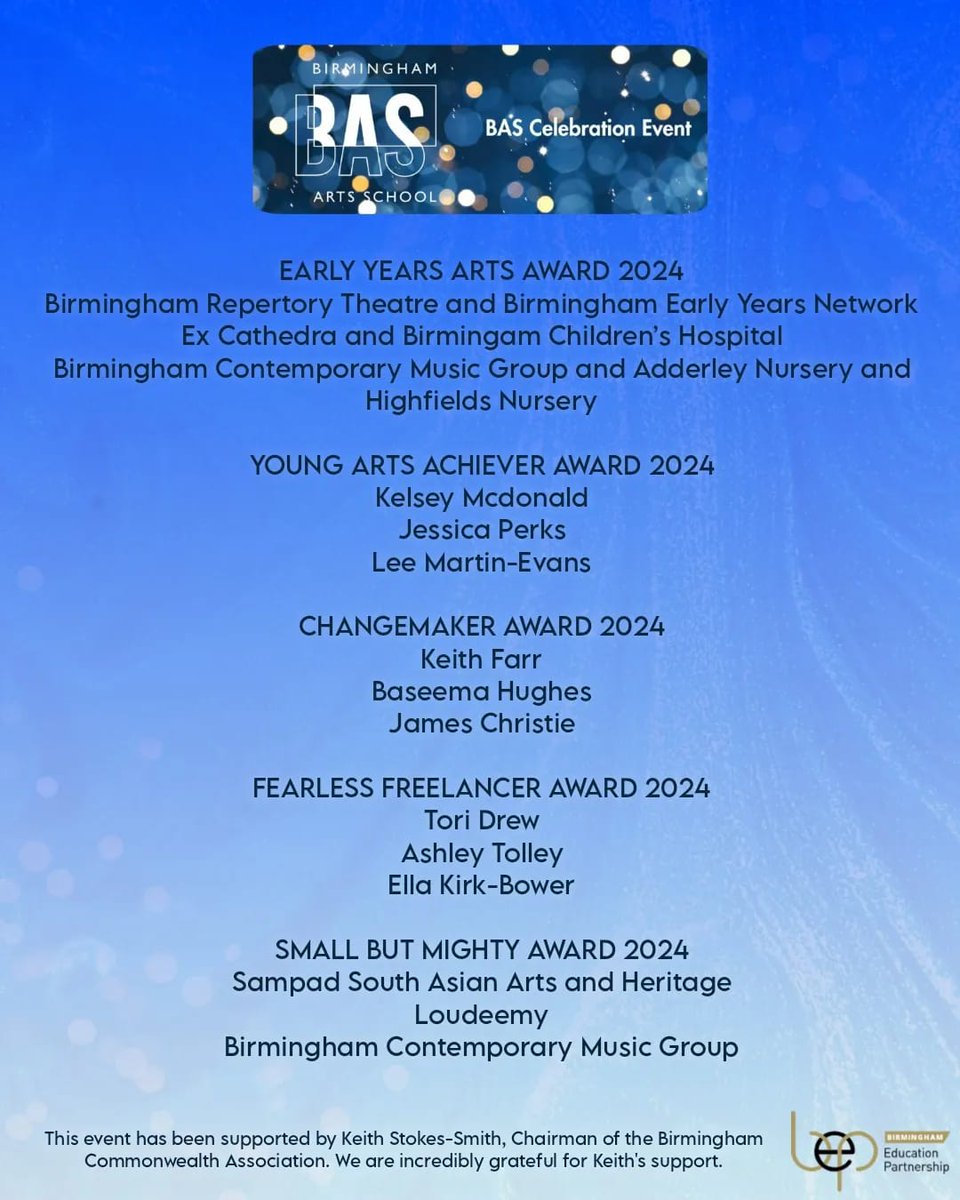 LoudmouthUK's tweet photo. It's today! We are excited to have been nominated for the Drama Award with @JCSFCollege at the @BhamArtsSchool Celebration Event. Good luck everyone. See you there! https://t.co/RfruAHIb37