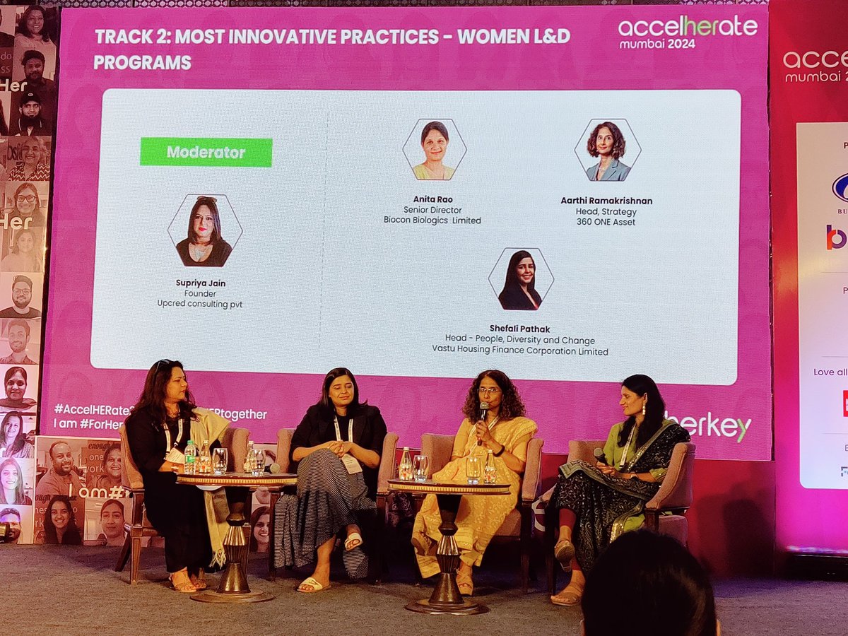 kunjal23's tweet photo. 100% return to work ratio of women who have gone on maternity break - Aarthi Ramakrishna, Head, Strategy, 360 One Asset. @herkeyofficial_ #AccelHERate2024 #DiversityAndInclusion https://t.co/7A6lVZaTII