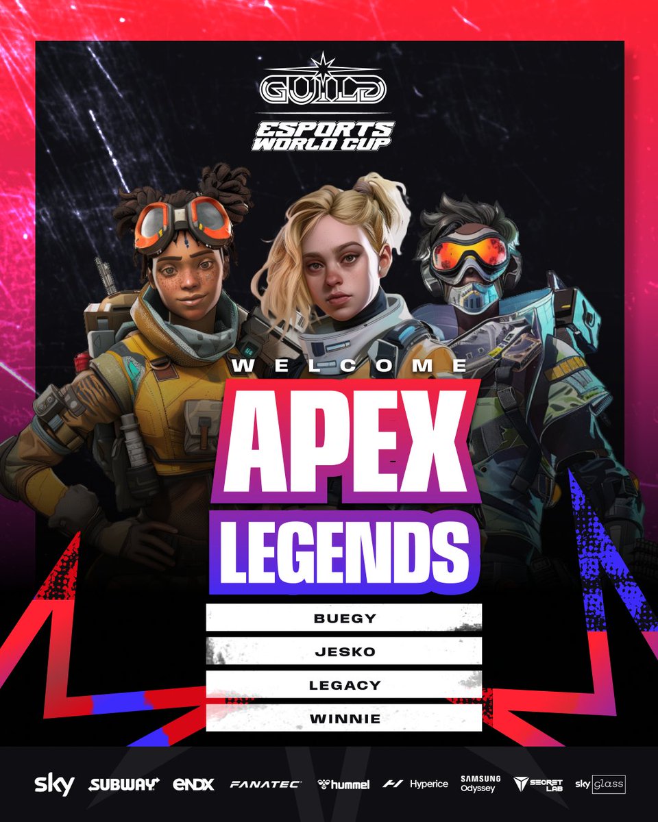 Guild Gaming (@guildesports) on Twitter photo Guild is making its long awaited return to Apex Legends!
Join us in welcoming our Squad:
<a href="/Buegy1/">Buegy</a>
<a href="/Jeskoesk/">S8UL Jesko</a>
<a href="/Legacy__au/">S8UL Legacy</a>
and coach <a href="/tiltedwinnie/">NRG Winnie</a> 🔥
Qualed and ready for #EWC 🏆
#RoadtoRiyadh #GILD #ApexLegends Guild is making its long awaited return to Apex Legends!
Join us in welcoming our Squad:
<a href="/Buegy1/">Buegy</a>
<a href="/Jeskoesk/">S8UL Jesko</a>
<a href="/Legacy__au/">S8UL Legacy</a>
and coach <a href="/tiltedwinnie/">NRG Winnie</a> 🔥
Qualed and ready for #EWC 🏆
#RoadtoRiyadh #GILD #ApexLegends