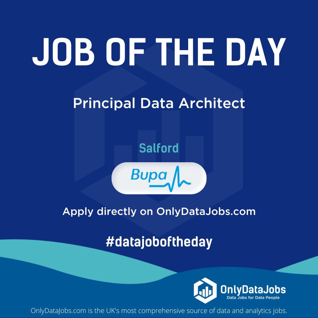 BUPA is HIRING NOW for a Principal Data Architect - Salford.

Our view at OnlyDataJobs: Join BUPA as a Principal Data Architect! Work with a global leader in healthcare and shaping data strategy.

Apply directly on buff.ly/3KG1Ti4 or on buff.ly/3J7H4Jf!