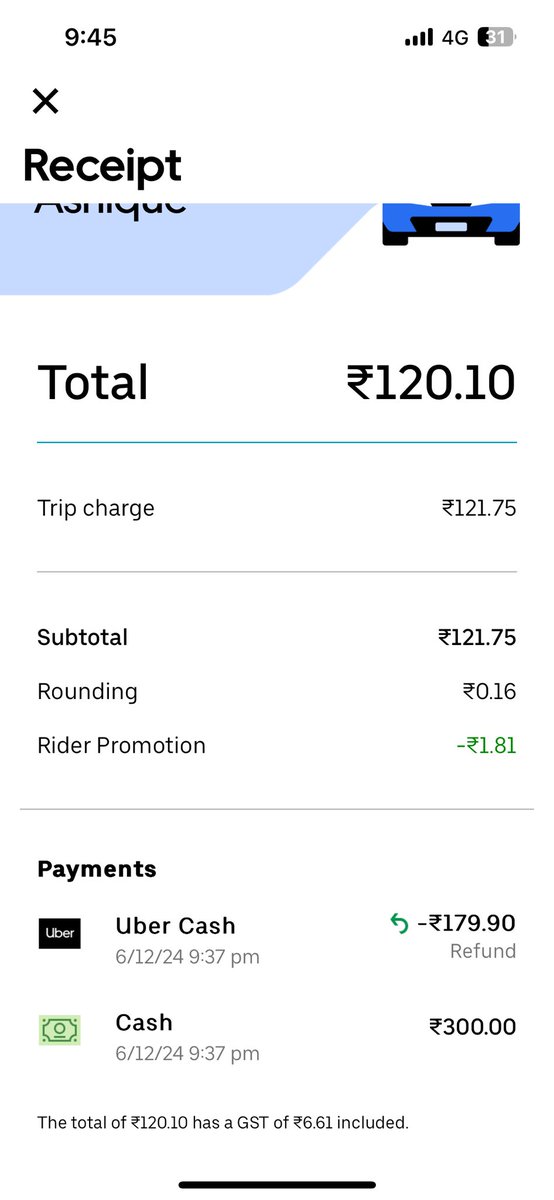 WittyWhizXd's tweet photo. Hi @Uber_India  I booked uber yesterday and throughout the journey the bill was showing 120 , as soon as I reached destination it showed 300 and I had to charge the uber driver 300. Why? Plz look into this matter https://t.co/EwAyRMsAgO