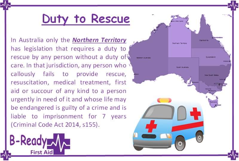 BReadyFirstAid's tweet photo. 💜💜💜 This does not apply to workplaces as anyone who is the first aider has a duty of care in that setting. 💜💜💜

#BReadyfirstaid #dutytorescue #firstaid #CPR #Firstaidtraining #goodsamaritan https://t.co/DIV4bDU7Vc