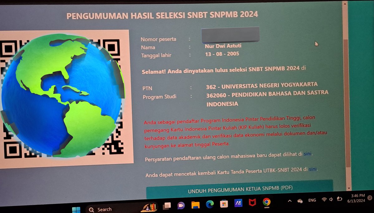 willsucces's tweet photo. alhamdulillah ya Allah bersyukur bisa lulus snbt 2024 terimakasih ibu,bapa,dan orang² yg sudah mendoakan💙🙏 https://t.co/I2nAE7sncE