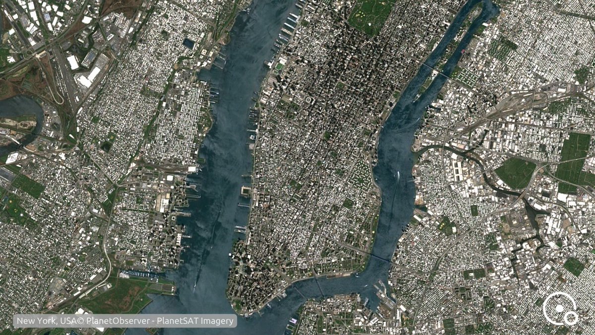 Happy 9th #Sentinel2  launch anniversary! 🛰️ 

Since June 23, 2015, it has captured stunning 10m resolution #satelliteimages like this one of NYC.

We thank  <a href="/esa/">European Space Agency</a> &amp; <a href="/CopernicusEU/">Copernicus EU</a> for this invaluable imagery used in our #PlanetSAT basemap! 🌍🛰️

 #Copernicus #EarthObservation