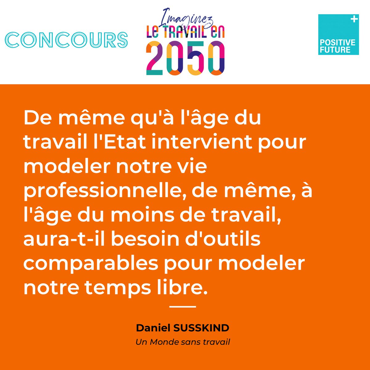 #LeTravailEn2050 | <a href="/FuturPositif/">Positive Future</a>

A lire : la lecture de "Un monde sans travail", l'essai de <a href="/danielsusskind/">Daniel Susskind</a>, par <a href="/dafortin/">Daniel Fortin</a> dans <a href="/LesEchos/">Les Echos</a> 

lesechos.fr/idees-debats/l…