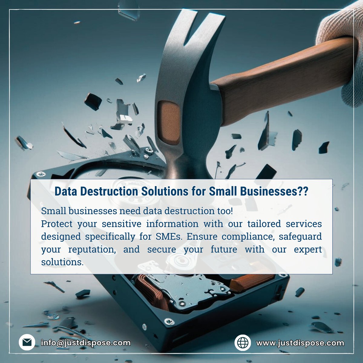 Justdispose's tweet image. Small businesses need data destruction too! Protect your sensitive information with our tailored services.
Contact us: +917768060001  |  info@justdispose.com   
Visit: justdispose.com
.
#DataDestruction #SecureDataDestruction #datadestruct #SecureShredding #cybersecurity