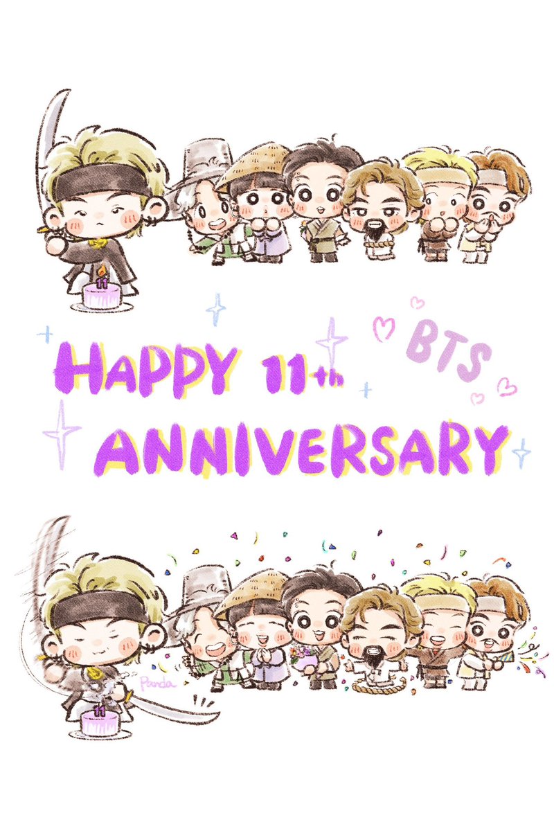 また一緒にお祝いできて幸せです💜
#11YearsWithBTS #BTS11thAnniversary
#btsfanart