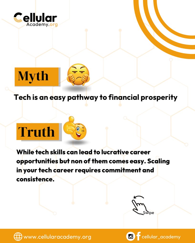 cellularacademi's tweet photo. What other misconceptions about tech can you think of? Letโs debunk them๐ฅต๐
#cellularacademy #TechCommunity #techcareer #technology https://t.co/gQVugukU7m