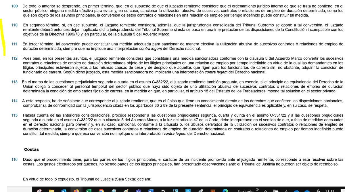 veronicadelcarp's tweet photo. Primera sentencia que, salvo error,  veo en la que el #TJUE dice de forma tan clara que las Directivas están por encima de la de interpretación que de la Constitución española hace el #TribunalSupremo tema #interinos. # STJUE 13 de junio de 2024. 

https://t.co/u2ZPR592Dr https://t.co/utuK6Jq9HO