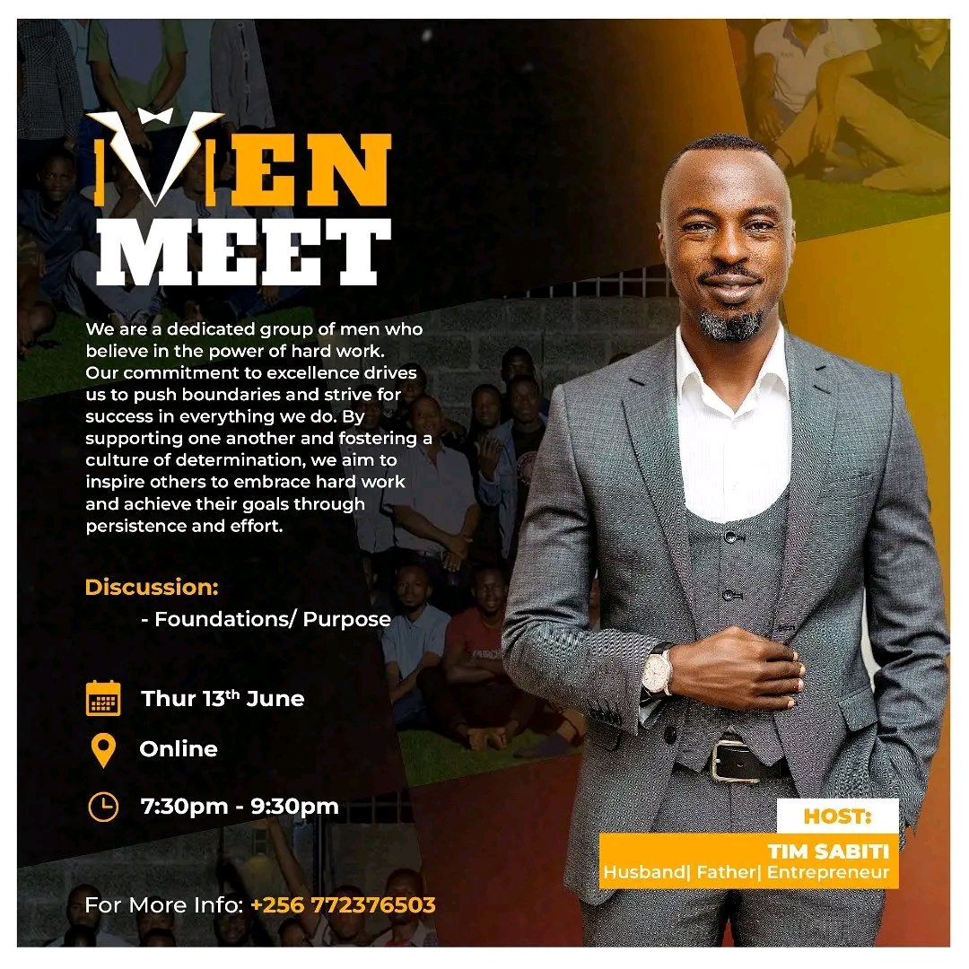 sylivia_arinda's tweet photo. God gave a man a special place in the family that his role reflects God's own nature of love, protection &amp; guidance.

Join dedicated men in the MEN MEET with @TimSabiti every Thursday as they support each other to stand in their place.

Free of charge!

#menmeet #leavenomanbehind https://t.co/CYfl9ekMxe