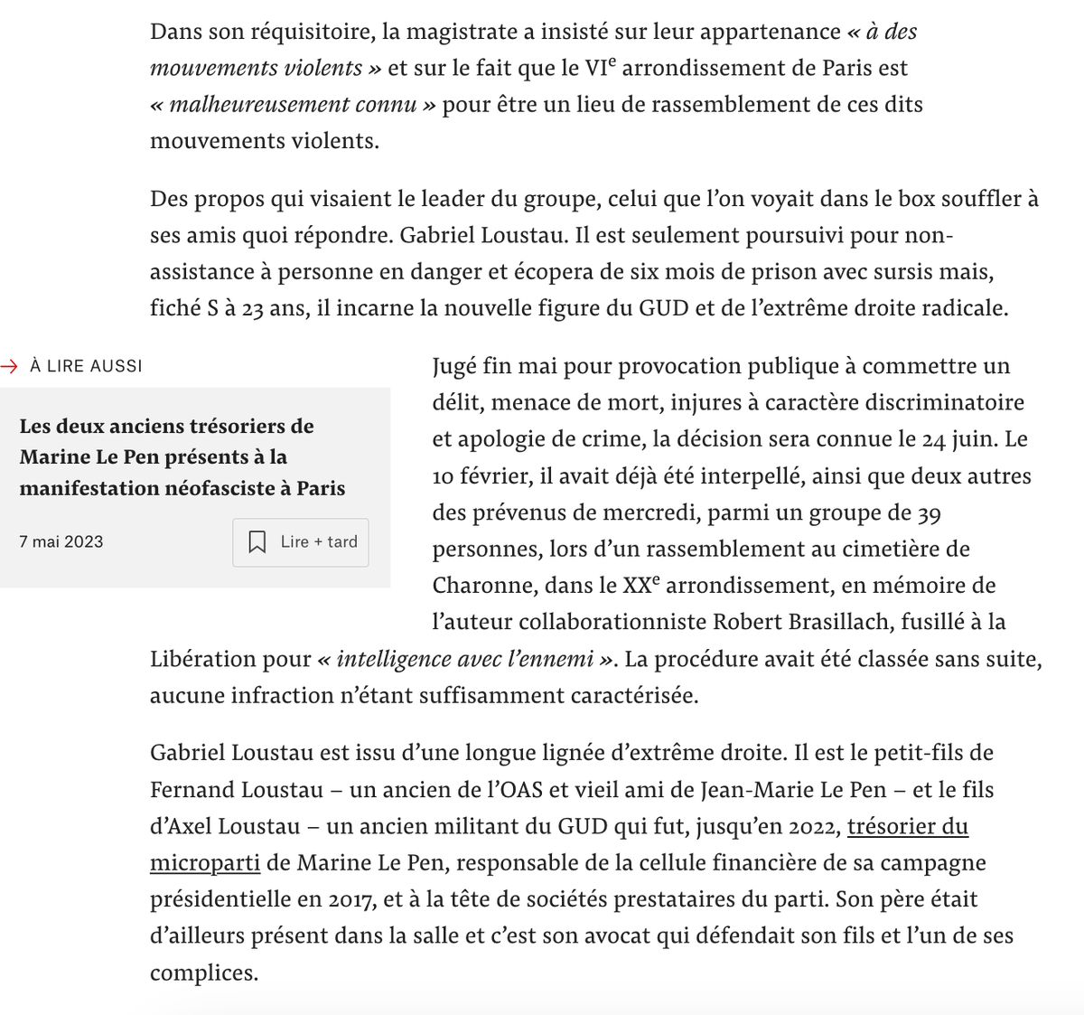 « Vous verrez quand Bardella sera au pouvoir, vous verrez quand Hitler reviendra » : le vrai visage de l'extrême droite était dans le box d'un tribunal à Paris après une agression homophobe pour fêter les résultats du RN. Avec comme leader ce personnage⤵️
mediapart.fr/journal/france…