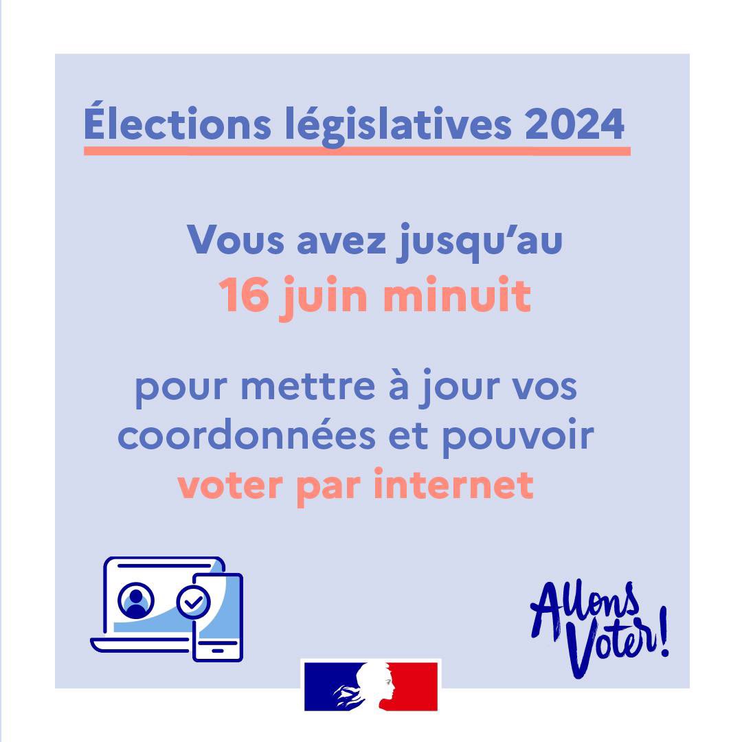 Pour tous nos compatriotes qui résident à l’étranger, voici toutes les informations utiles pour voter lors des élections législatives du 30 juin et du 7 juillet ! 🇫🇷🌍

L'État met en place des systèmes simplifiés pour vous :  

➡️ Vous avez la possibilité de voter par internet