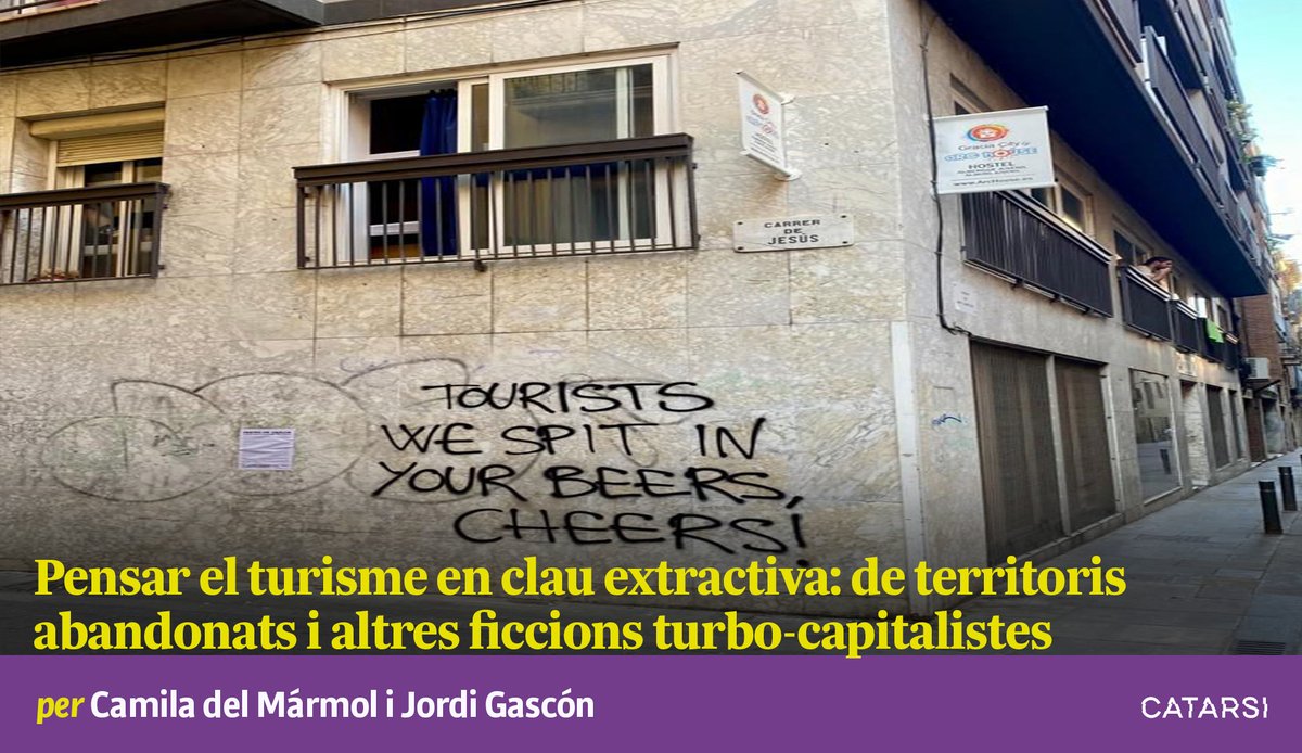 Catarsi magazín (@catarsimagazin) on Twitter photo ⛱️Es torna a parlar més que mai sobre turisme, però no és fins als darrers anys que el turisme ha entrat en l'agenda dels moviments socials catalans.
Un discurs complaent amb el turisme havia colonitzat mentalitats.
✍️<a href="/camiladelmarmol/">Camila del Mármol </a> i Jordi Gascón
tuit.cat/shc15 ⛱️Es torna a parlar més que mai sobre turisme, però no és fins als darrers anys que el turisme ha entrat en l'agenda dels moviments socials catalans.
Un discurs complaent amb el turisme havia colonitzat mentalitats.
✍️<a href="/camiladelmarmol/">Camila del Mármol </a> i Jordi Gascón
tuit.cat/shc15
