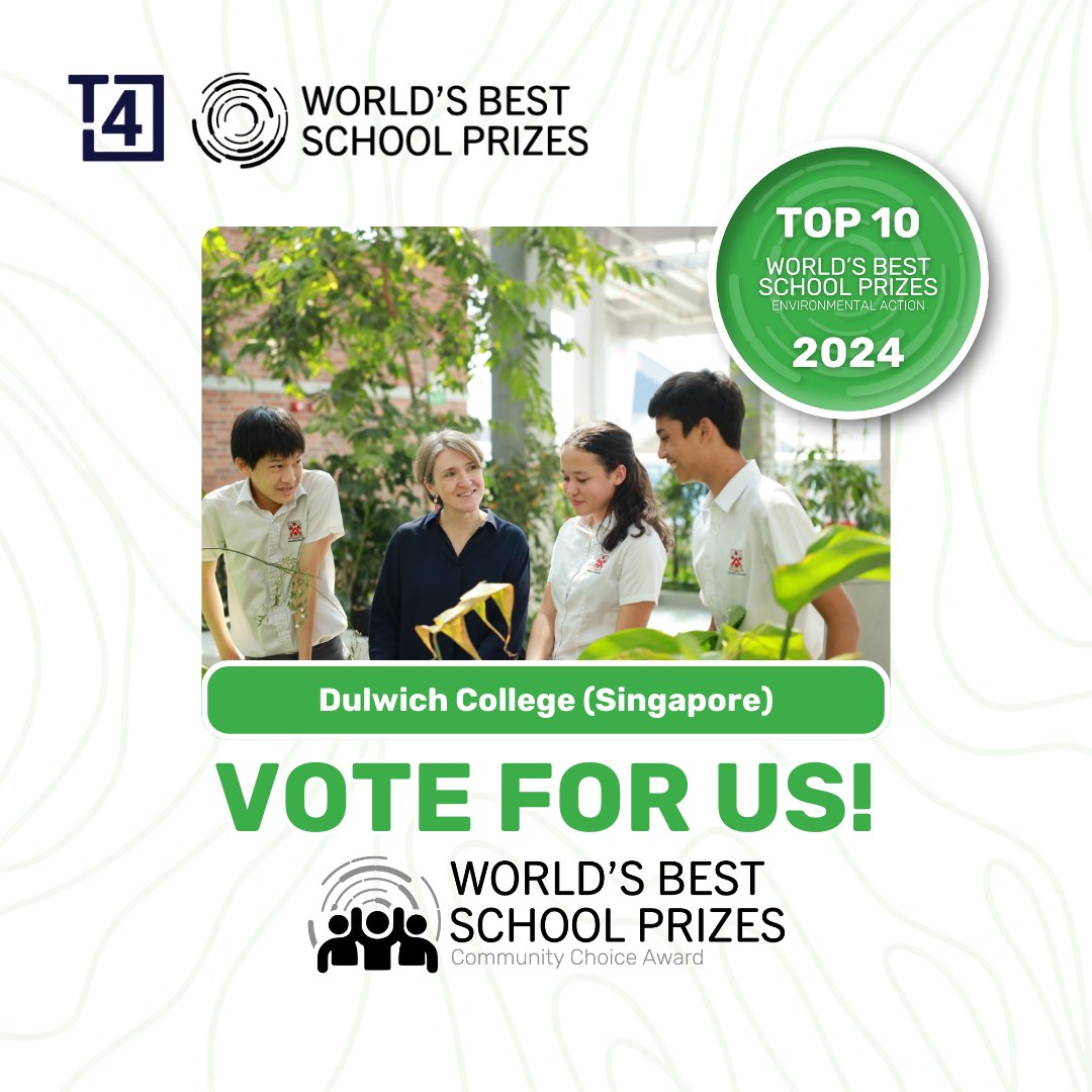 We are proud to feature in the Top 10 shortlisted schools for the World’s hashtag#BestSchoolPrizes from <a href="/T4education/">Technology4Education</a> in the Environmental Action category! 🌏

You can vote for us to receive the Community Choice Award here: bit.ly/DulwichCollege…