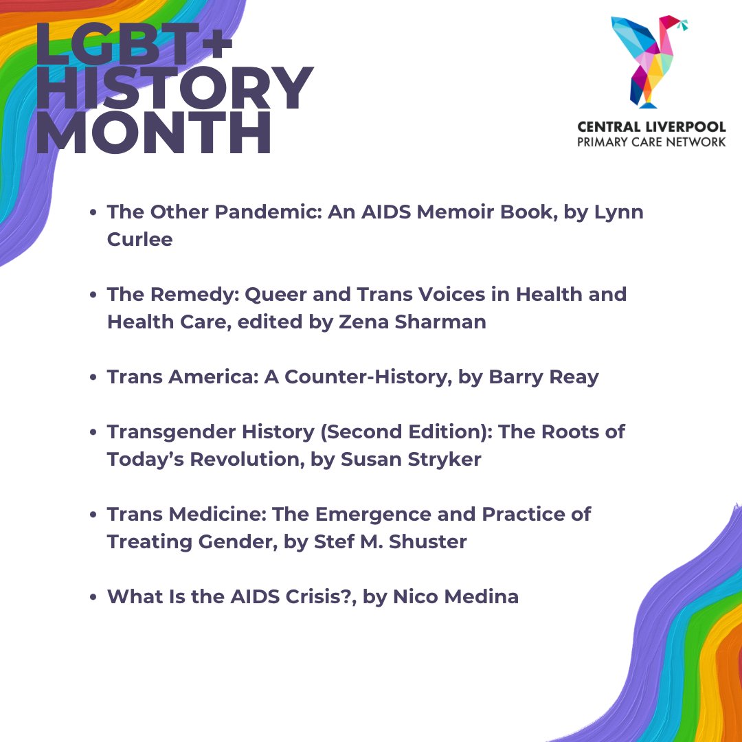 TheElmsMedLpool's tweet photo. Reading list of books which touch on themes of healthcare, biology and medicine from an
LGBT+ perspective.🏳️‍⚧️🏳️‍🌈 #PrideMonth https://t.co/d4VL70k1Iv